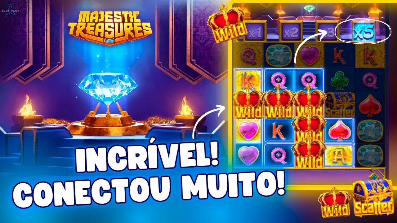 Majestic Treasures Slot, caça-níqueis online, tesouros, riquezas, jogos de cassino.